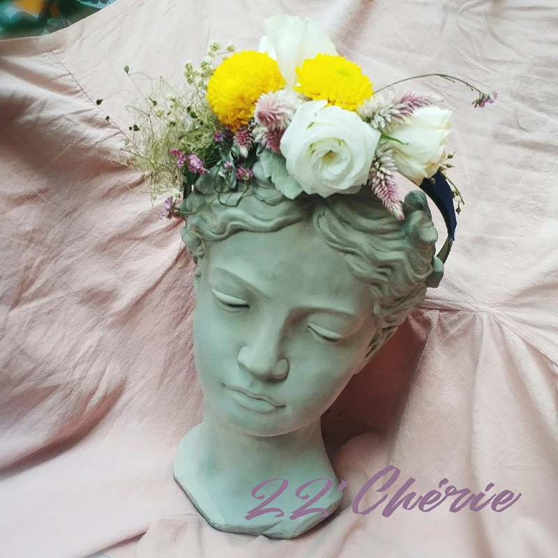 Muse художественный портрет богини подарок на новоселье бетонный цветочный горшок