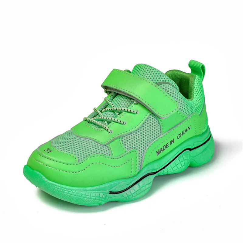 Green Tenis Masculino; детская обувь; кроссовки для девочек; Basket Enfant Kinder Schoenen Sapatilha Infantil Menina ayakaabi; детская парусиновая обувь - Цвет: Green