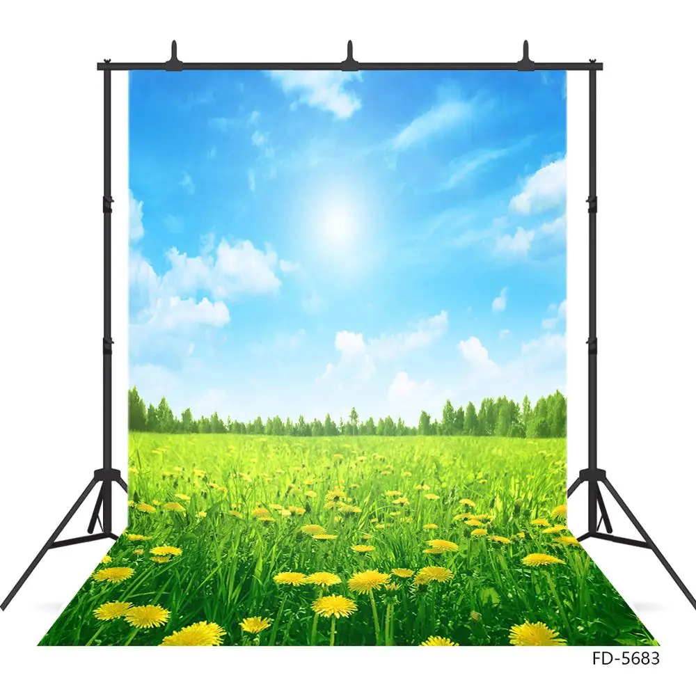 Желтые цветы деревья фотографический фон на виниловой основе для детские