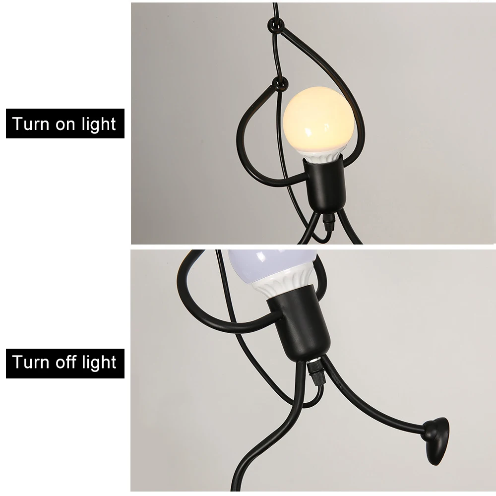 

loft pendant lights climbing man art hanging lamp metal cord Hanger home decor light Creative for room lighting lamps nordic