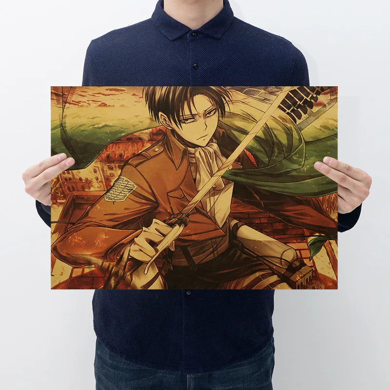 Постер с аниме атака на Титанов винтажный домашний декор Мультяшные фигурки