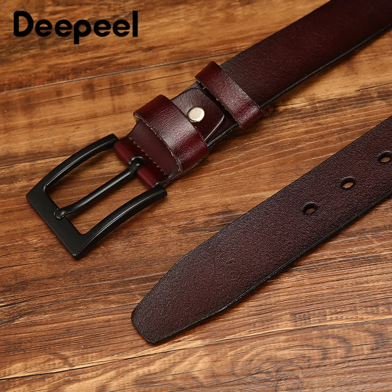 Deepeel 1 шт. 3.8X105-125 см из натуральной кожи Для мужчин Ремни дикий второй Слои