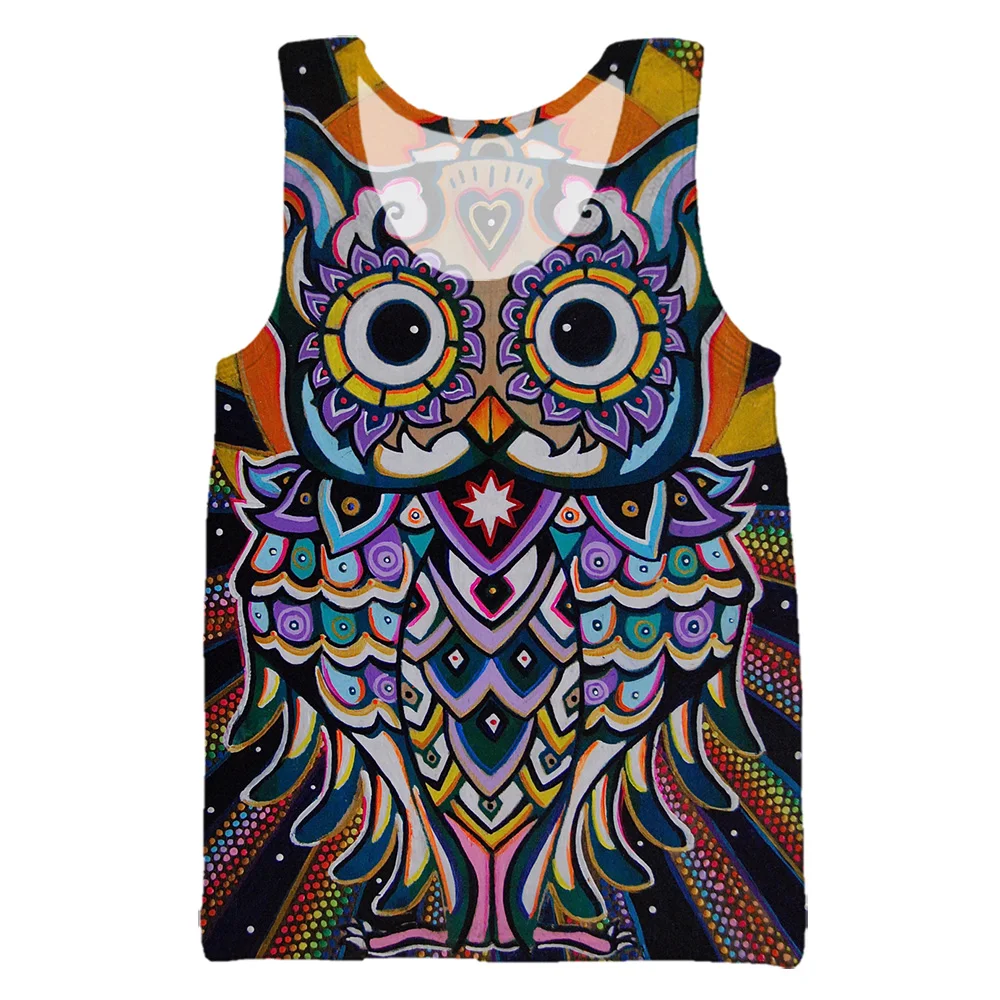 Осенняя Черная мужская одежда с 3D принтом психоделической совы Мужская