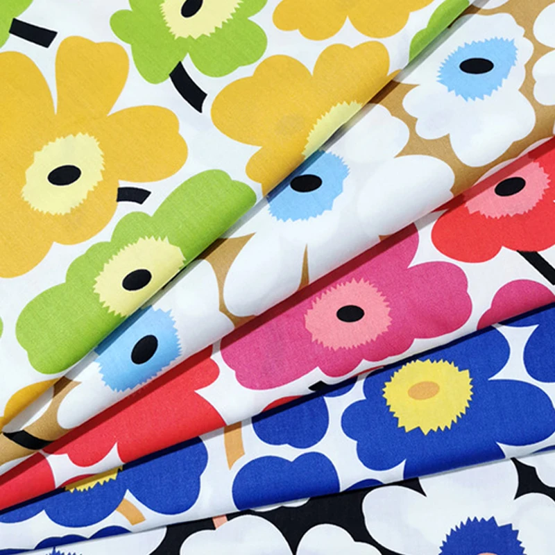 

Colorful Floral Fabric Kids Printed Cotton Fabric Baby Quilting Cloth For DIY Sewing Craft Material