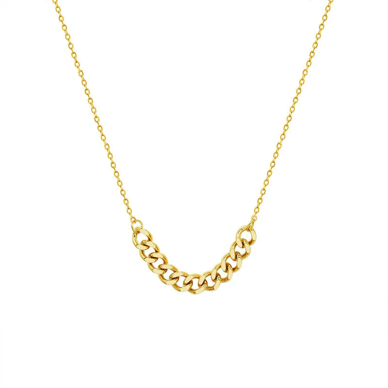 

2021 New Fashion Woman Luxury Cuban Chain Necklace Jewelry Accessories 18k Real Gold Plate Love Gift Free Shipping Items DIY