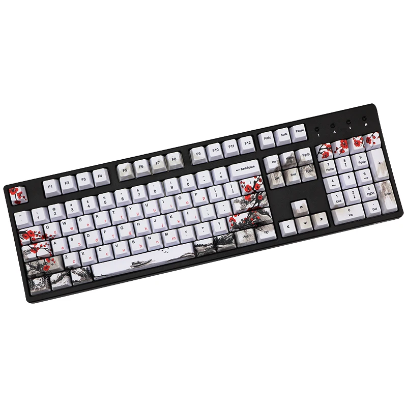 

Plum Blossom PBT Dye Subbed Sublimation 109 Keys Korean Japanese Character OEM Profile Keycap for Mechanical Keyboard