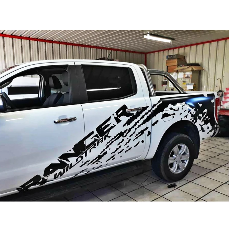 Автомобильные аксессуары mudslinger ranger с красным лесным треком кузова задний хвост сторона графический винил для Ford ranger или wildtrack2012