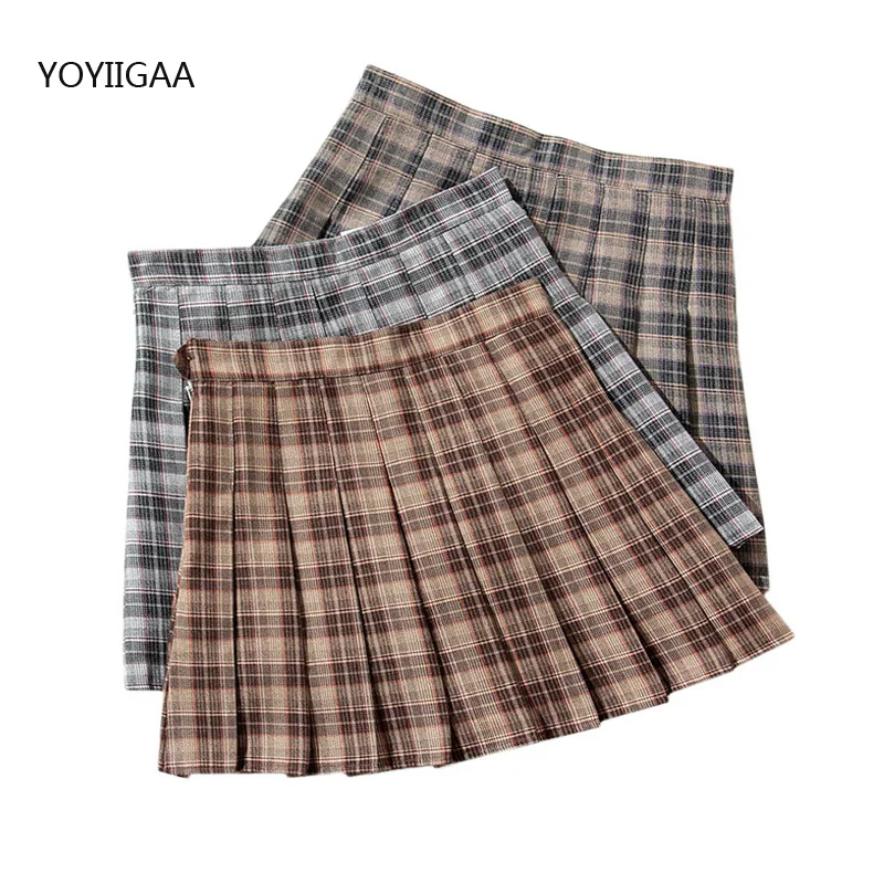 

New Plaid Skirt Women High Waist Mini Pleated Skirts Summer Fashion Ladies Girl A-line Skirts Streetwear Female Mini Short Skirt
