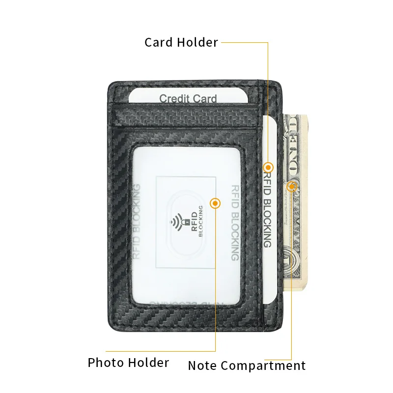 KEEBREAK Анти RFID для мужчин кожаный бумажник держатель карт мужской тонкий бумажники