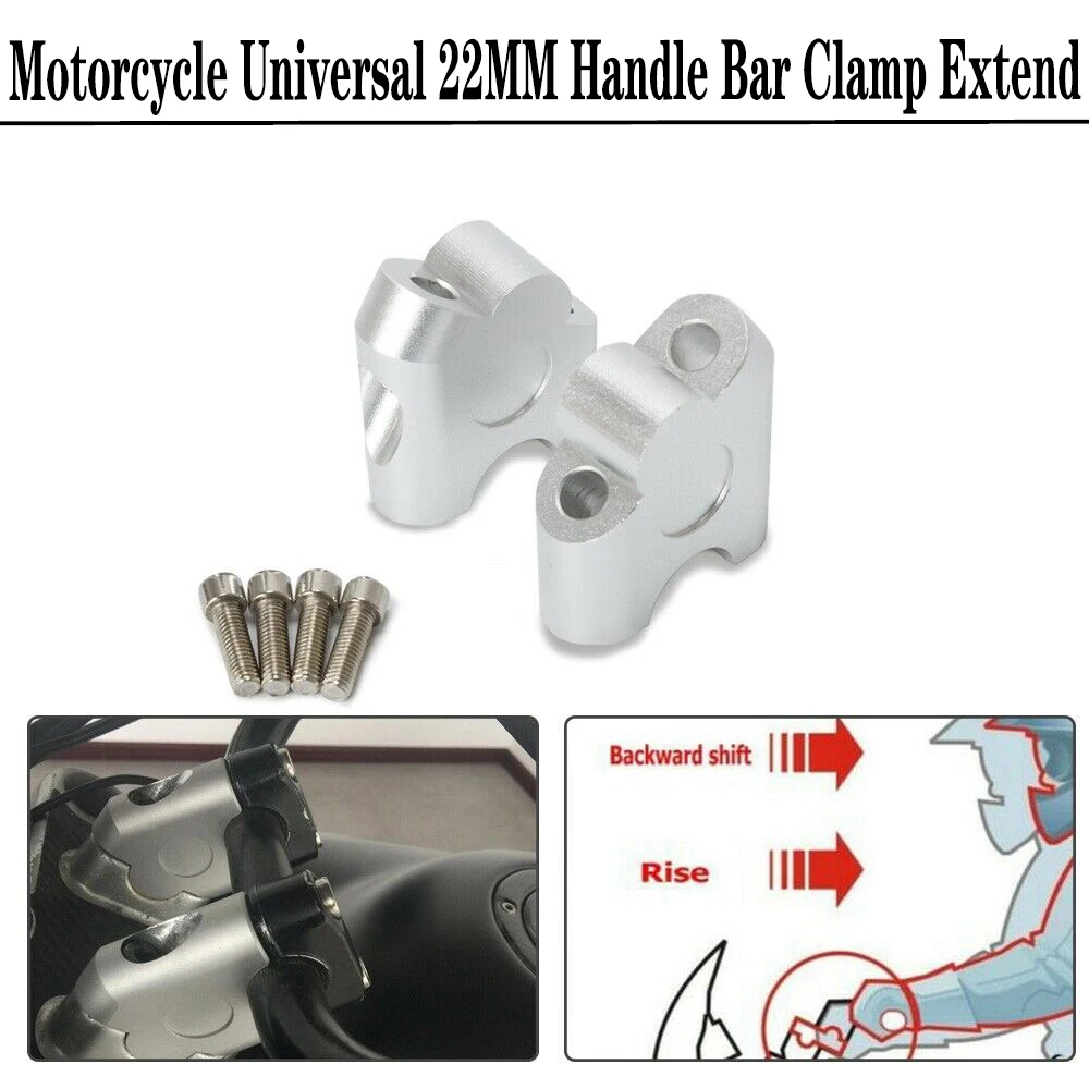 

For SUZUKI DL650 DL1000 Motorcycle Handle Bar Risers Clamp Mount 22mm Handle Bar Clamp Extend Adapter General CNC Alumium