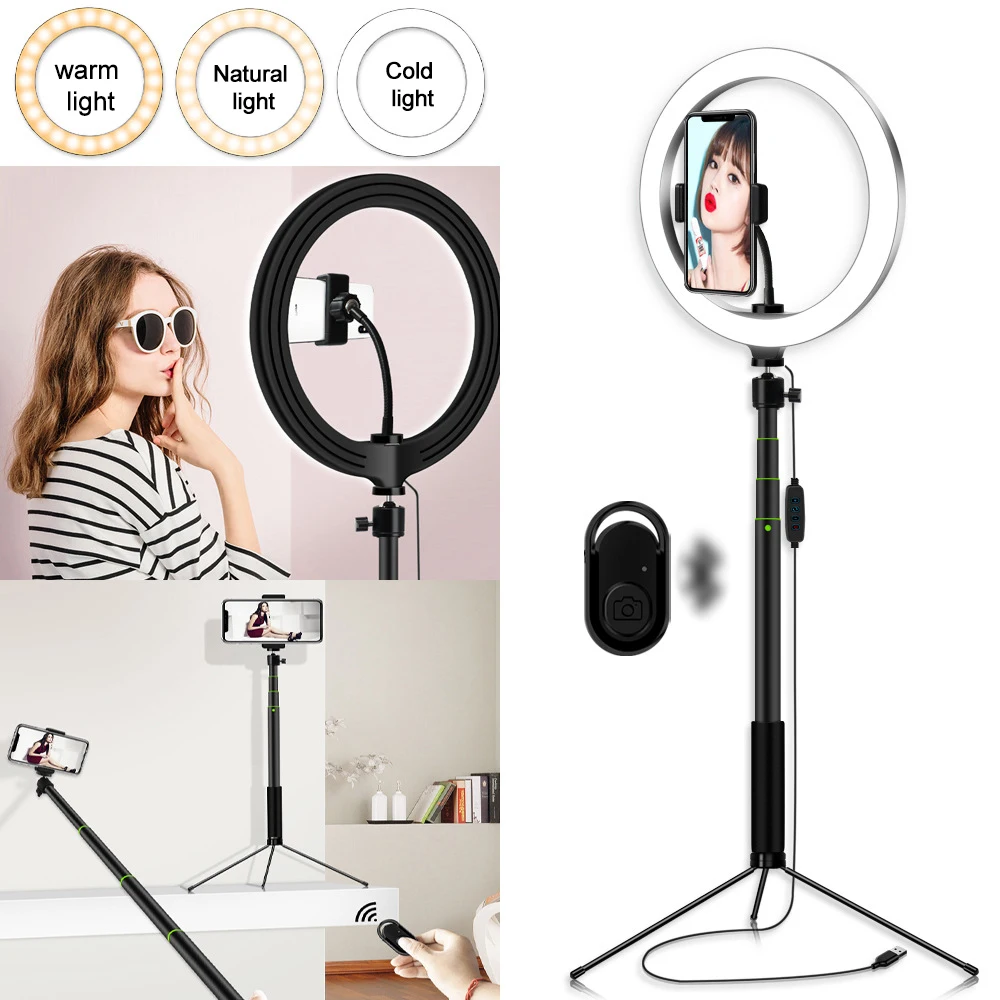 10 дюймов кольцевая лампа USB интерфейс затемняемый Светодиодный круглый