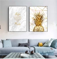 golden pineapple wall art canvas s prints motivational painting quote marble decorative pictures for living room