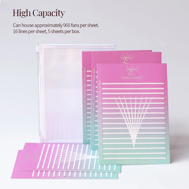 Мега пустая коробка SONG LASHES двухсторонняя лента вееры для хранения карты лоток