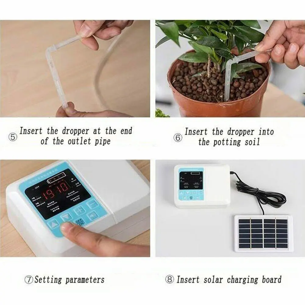 

Charging Plant Automatic Solar Powered Outdoor Easy Install Intelligent Irrigation Drip Home Watering Device Timer Tool Garden