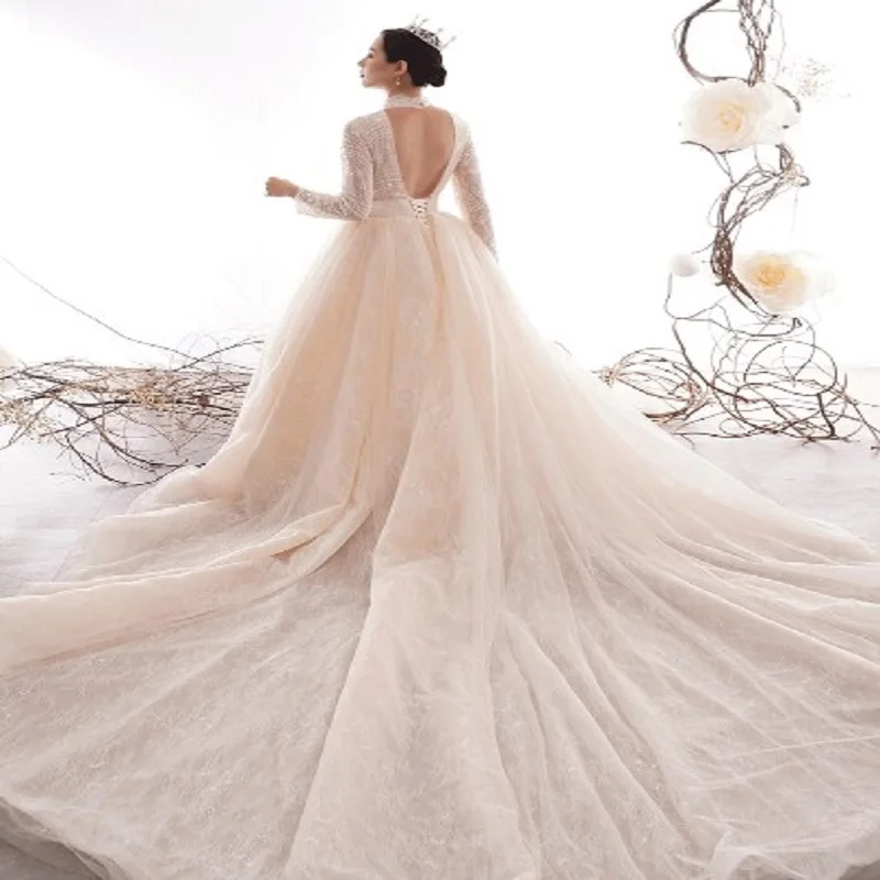 Alilove 2019 New Hot Sale Simple/Luxury Dress For Wedding Sexy White/Slim/Mori Dream/Elegant Women |