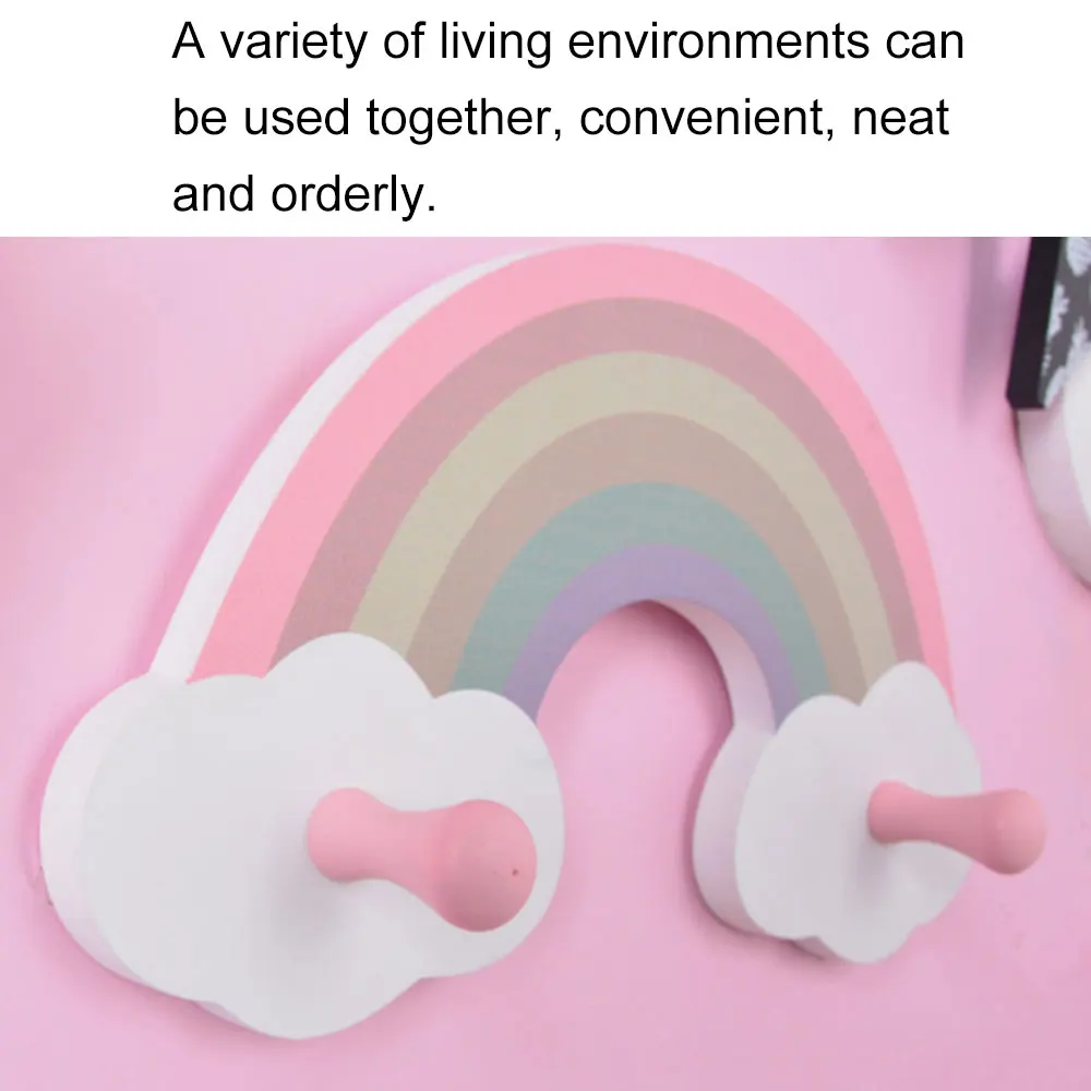 Настенное украшение для дома радужные крючки хранения пальто и шляп в