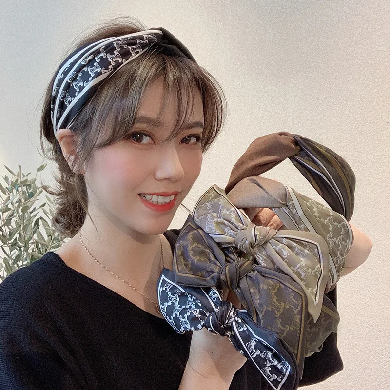 

Fashion Women Bowknot Headband Print Hair Hoop Wide Hairbands Headwear For Girls Trend Hair Accessories Headdress