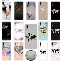world map travel plans tpu soft phone case for huawei p50 p40 p30 p20 pro lite p30lite p50lite p samrt z 2020 2019 cover