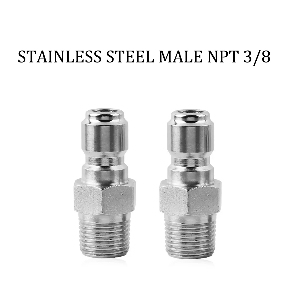 

Очиститель высокого давления NPT3/8, быстроразъемный разъем из нержавеющей стали 5000PSI, разъем водяного пистолета высокого давления для автомо...