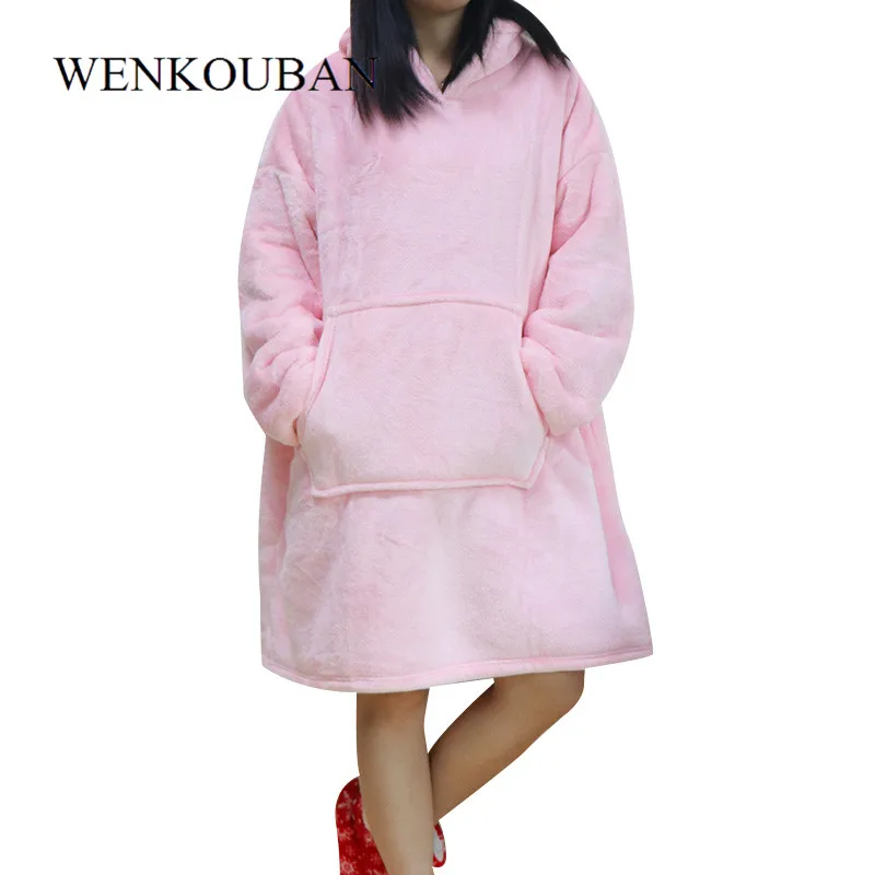 Женская толстовка с капюшоном одеяло свитшот Коралловое Флисовое теплое зимнее