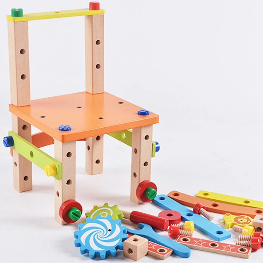 

COMPUDA Wooden Disassembly Chair Tool Assembly Of Chair Children's Puzzle Toys toys for children