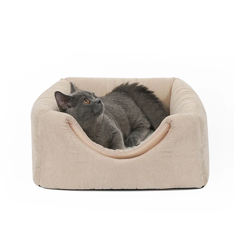 

Foldable Cat's House Portable Cat's Bed Winter Wqarm Soft Cat's Nest Small Dog's Kennel Cathouse Cat Supplies Ins Pet Cat Mats