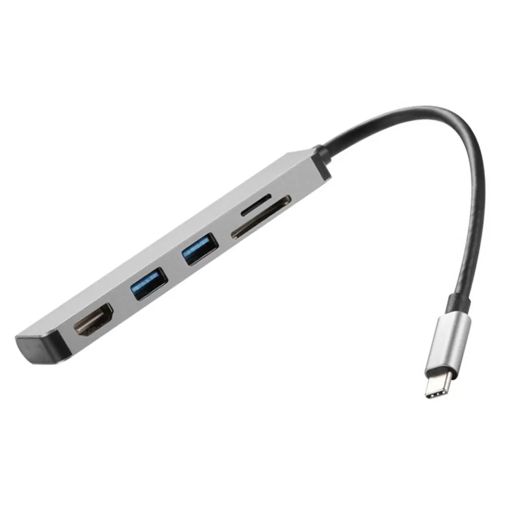адаптер 5 в 1 hub type c с hdmi usb3 02 tf sf тип 5 в 1 для
