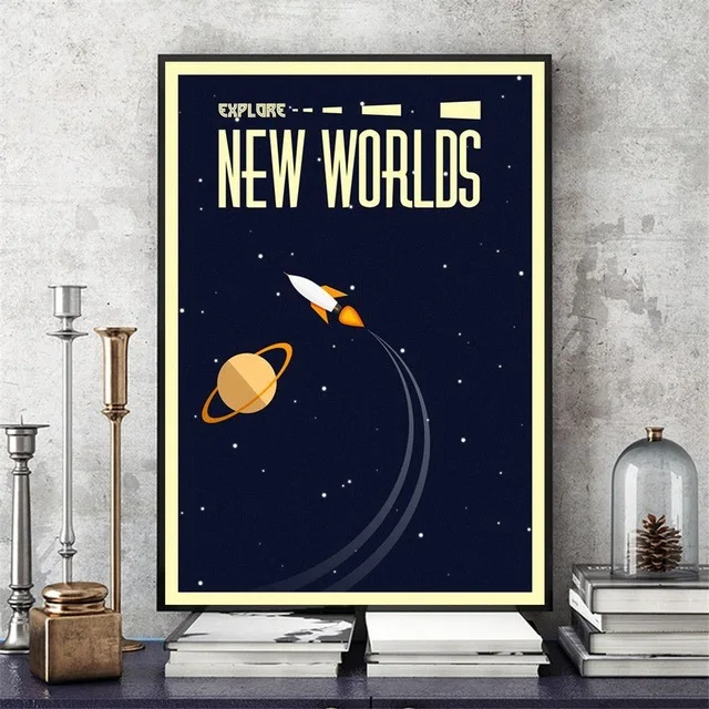 

Space Vintage Soviet Artwork Wall Art Canvas Painting Poster For Home Decor Posters And Prints Unframed Decorative Pictures