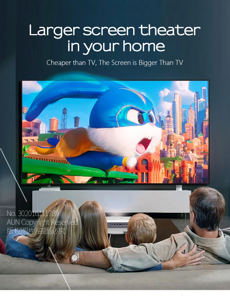 Aon ET HD мини-проектор, 1280x720 P, видео-проектор. 3800 Яркость. 3D Кино. Поддержка 1080 P, HD-IN, USB(опционально версия Android