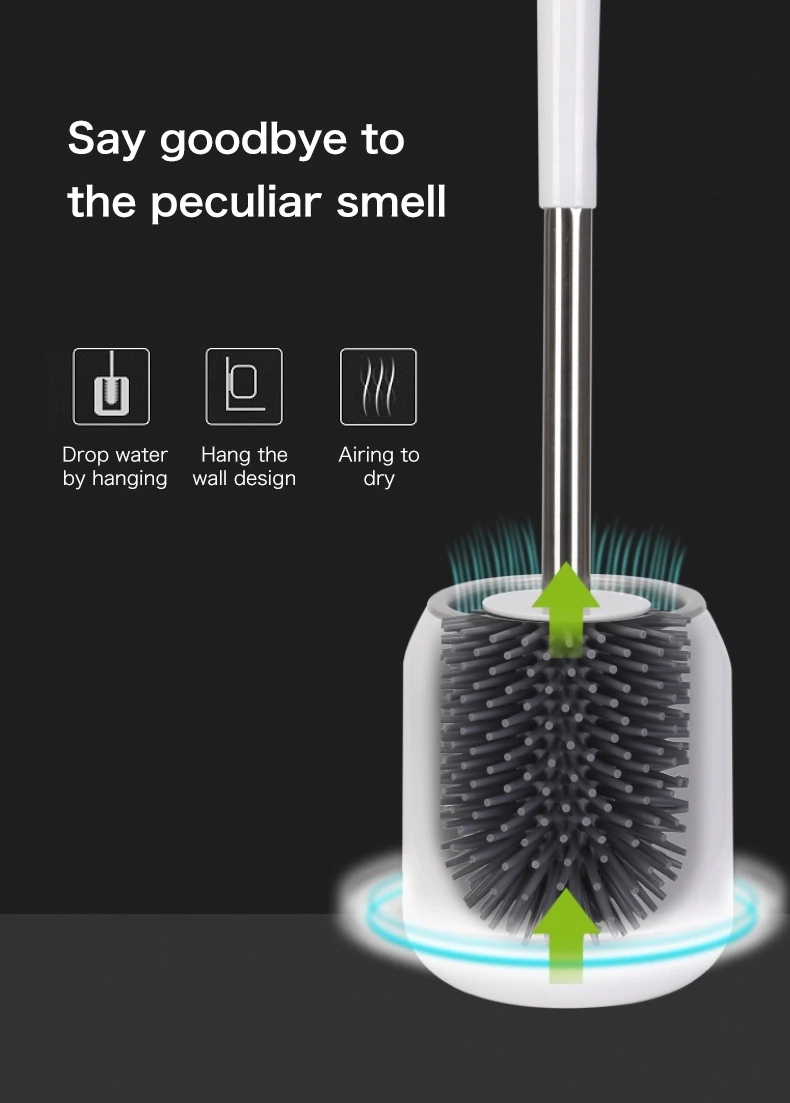 

Toilet Brush Rubber Head Holder Cleaning Brush For Toilet Wall Hanging Household Floor Bathroom Cleaning Tool with Tweezers