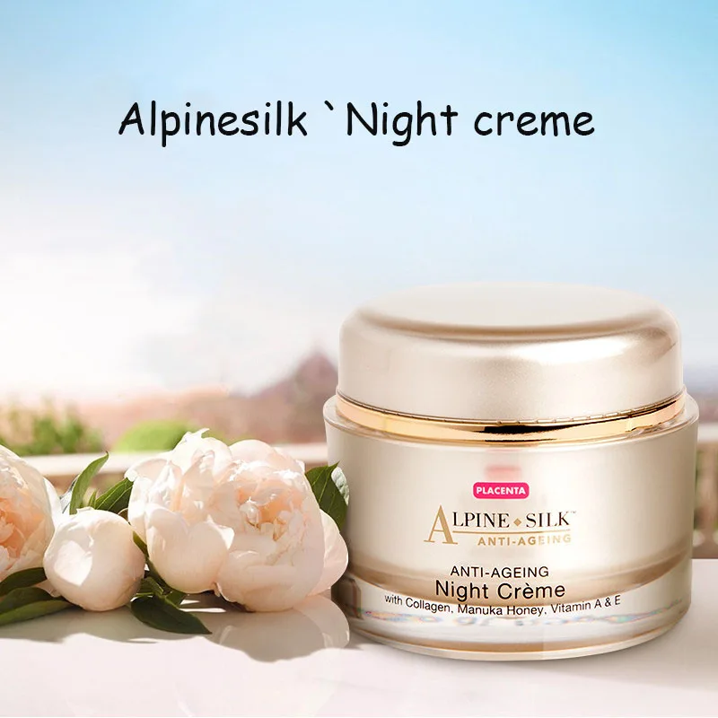 

NewZealand Alpine Silk Placenta Lanolin Collagen Manuka Honey Night Cream Anti-Ageing Reduce Wrinkles Increase Skin Elasticity