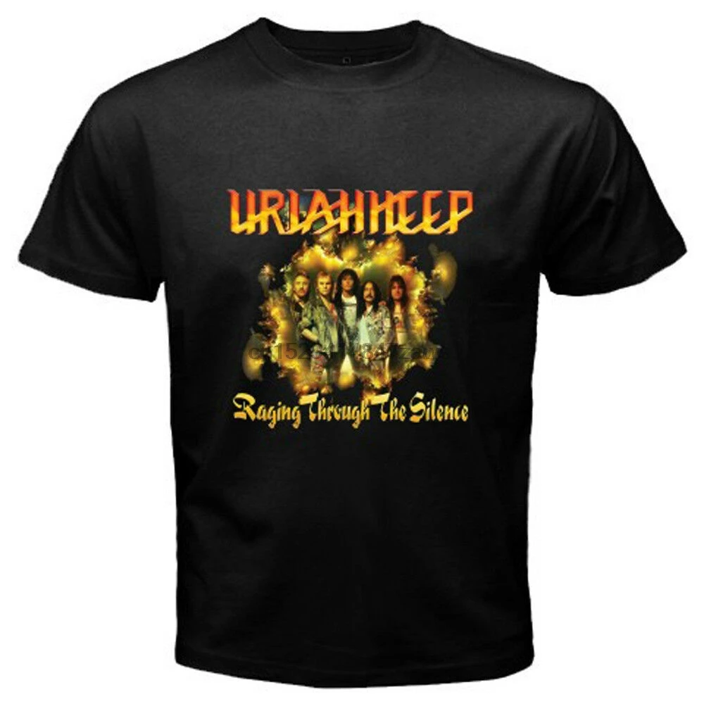 

Новая мужская черная футболка Uriah Heep, запутанная через тишину, с логотипом