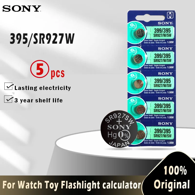 5 шт. 100% оригинал SONY 395 SR927SW 397sr927w AG7 LR927 1 55 в серебряная кнопка монета батарейка для