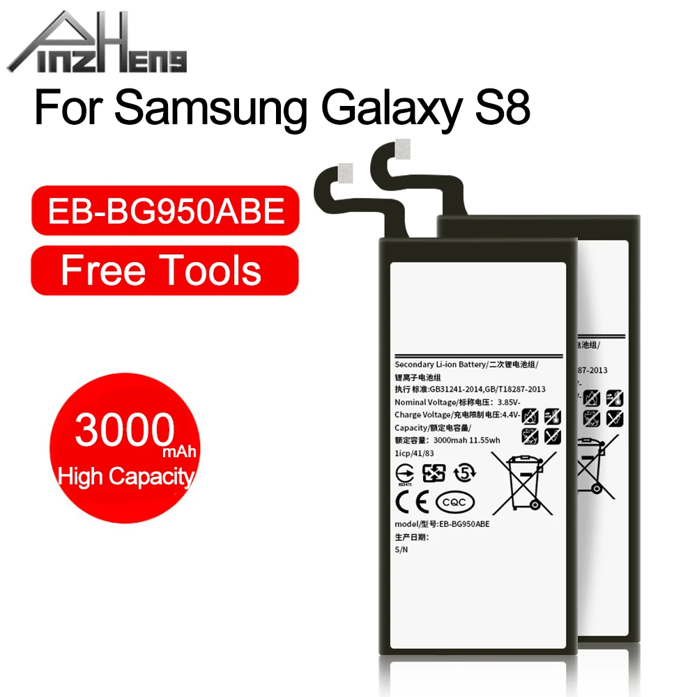 

PINZHENG 3000 mAh Mobile Phone Battery For Samsung Galaxy S8 G9500 SM-G950U G950A G950F EB-BG950ABE Replacement Phone Battery