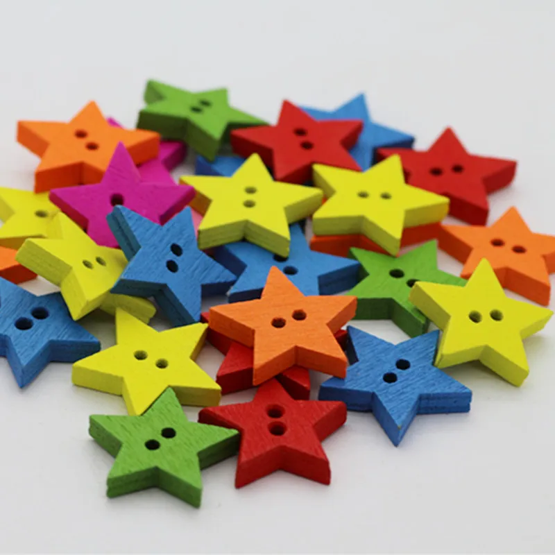100 шт. звезды смешанных цветов Цвет формы кнопки лот для поделок Швейные