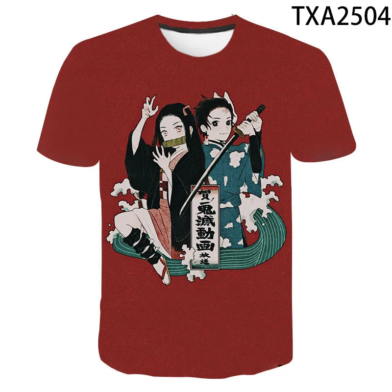 Anime T Shirt Demon Slayer Kimetsu no Yaiba Cosplay Men Women Children Kamado Tanjirou Nezuko sword Tee Cool | Мужская одежда