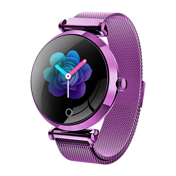 Purple Для женщин модные часы Smart watch монитор сердечного ритма, с экраном сердцебиения, умные часы, Для мужчин умные часы Фитнес часы-браслет - Color: Purple
