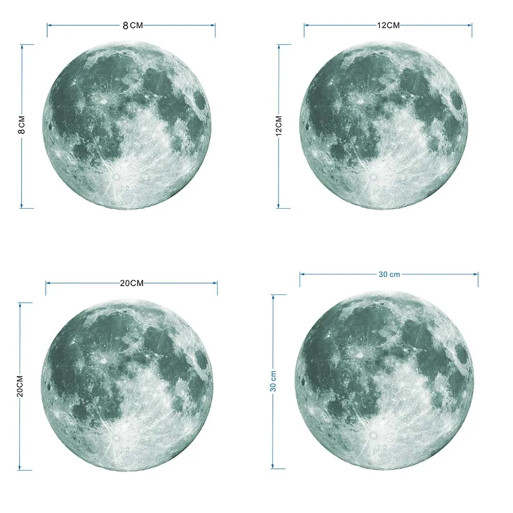 3D наклейки на стену в виде Луны и земли снежинок для детской комнаты украшение