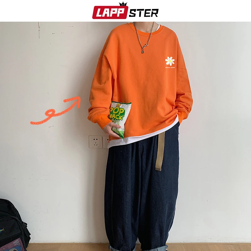 LAPPSTER мужская Японская уличная одежда с буквенным принтом толстовки 2019 пуловер