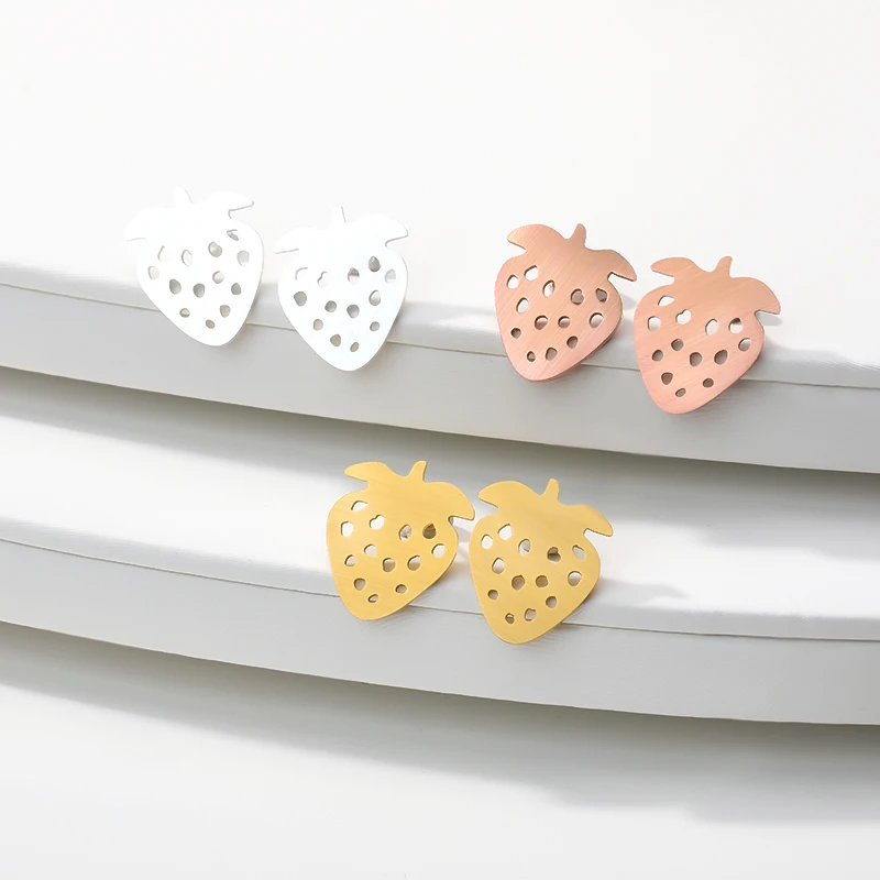 Модные милые миниатюрные фрукты Клубника Серьги для девушек Женские