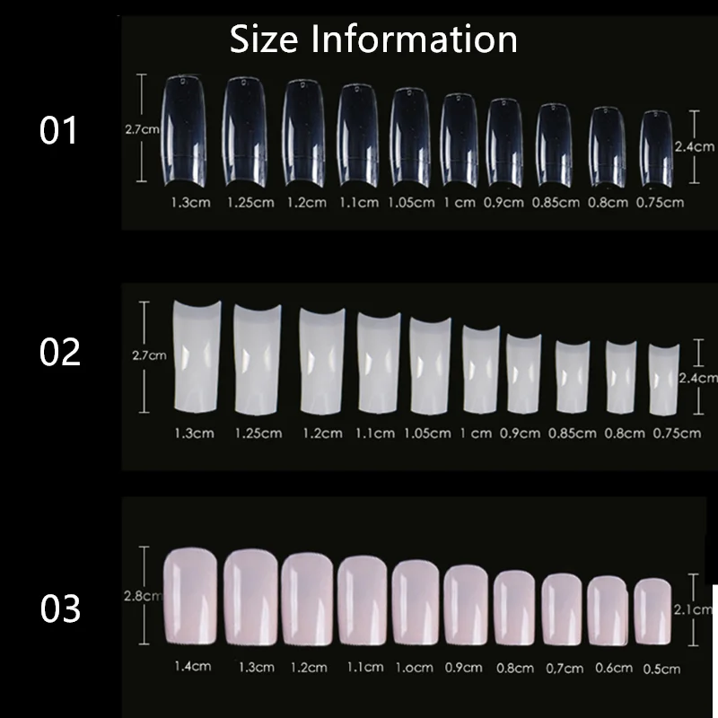 100 шт. натуральный Цвет французский накладные ногти прозрачные искусственные