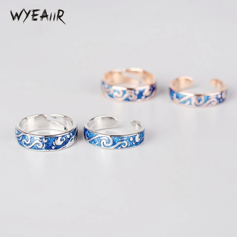 Кольца WYEAIIR из стерлингового серебра 925 пробы женские кольца с регулируемым