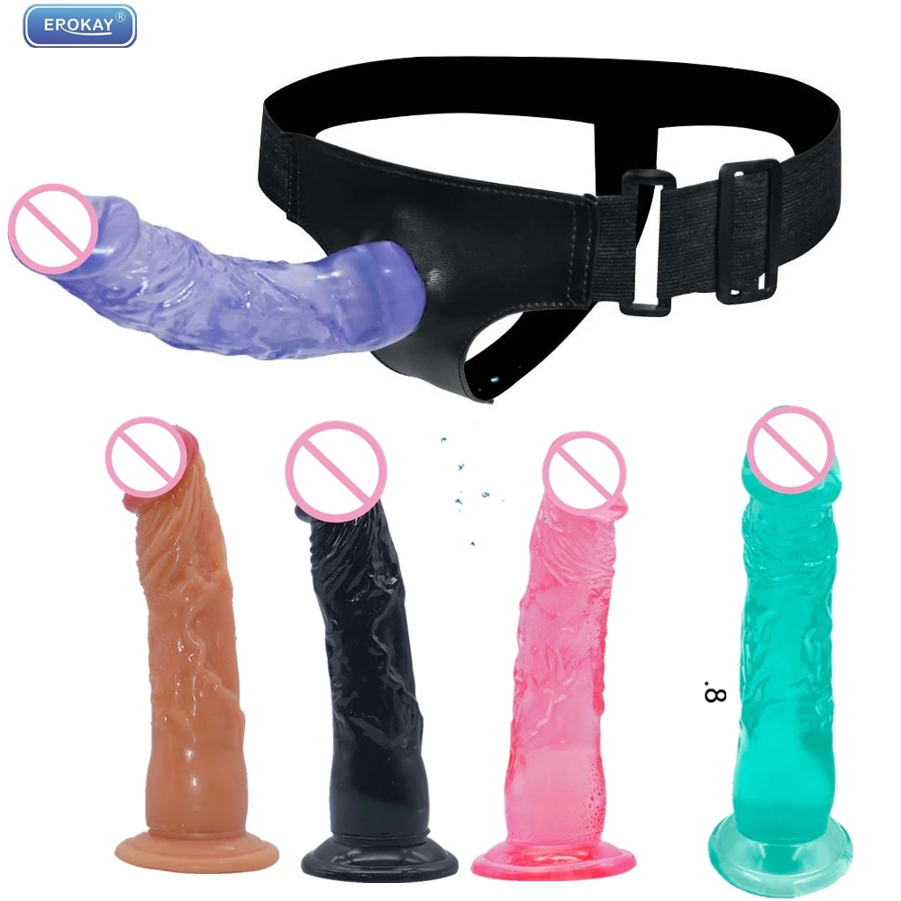 Эротический страпон мягкий Желе реалистичный фаллоимитатор Анальная пробка на
