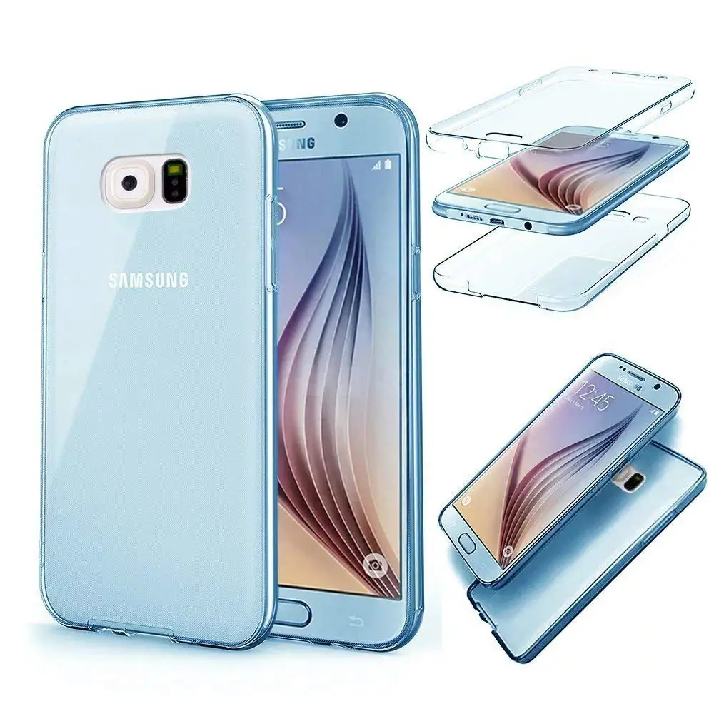 Blue 360 Полный корпус чехол для samsung Galaxy A7 A750 A6 A8 J2 J4 J6 J8 J3 J5 J7 S5 NEO S6 S7 край S8 S9 Note 8 9 крышка - Цвет: Blue
