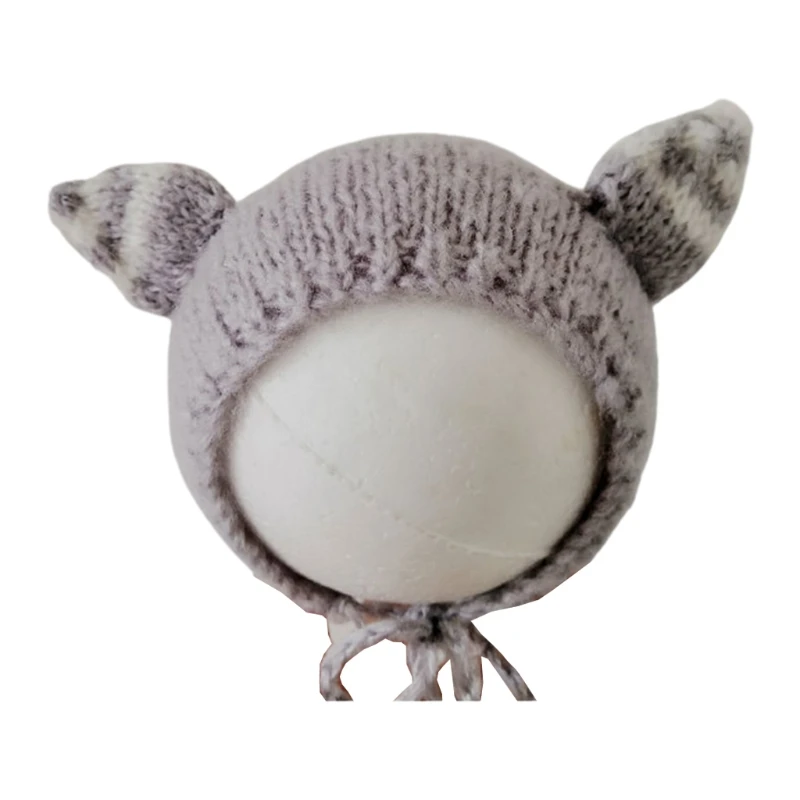 

Newborn Photography Props Baby Cartoon Mohair Woven Hat Knitted Crochet Beanie 54DF