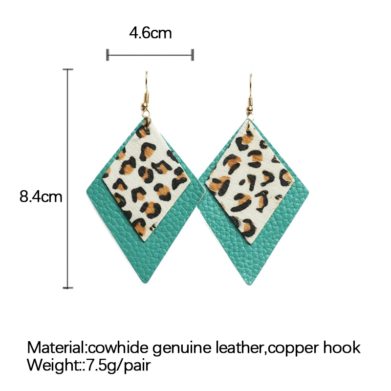 Серьги-подвески женские кожаные геометрической формы с перьями | Украшения и