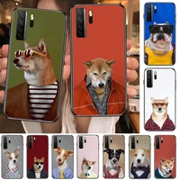 cute dog black soft cover the pooh for huawei nova 8 7 6 se 5t 7i 5i 5z 5 4 4e 3 3i 3e 2i pro phone case cases