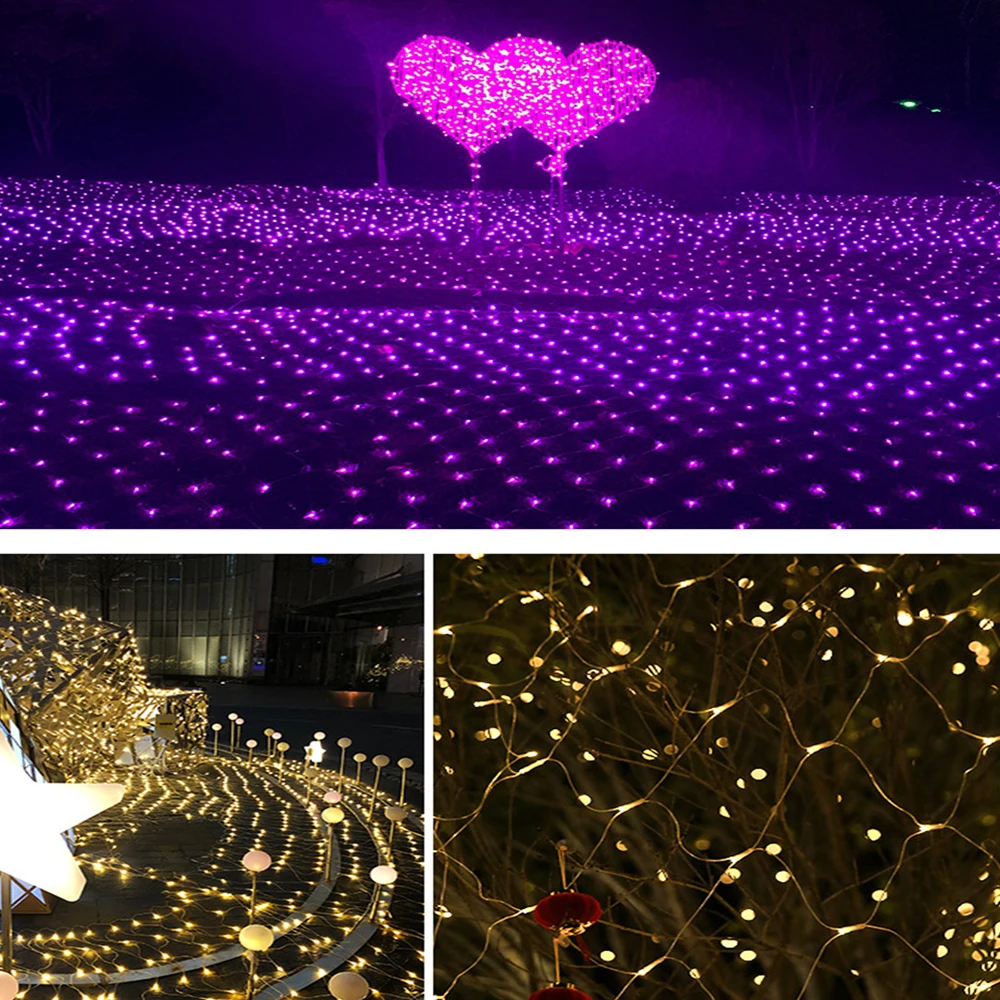 Рождественская гирлянда светодиодная в виде сетки для Дня святого Валентина