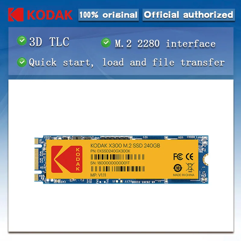 Kodak M.2 ssd M2 250 Гб PCIe NVME 500 1 ТБ твердотельный накопитель 2280 внутренний жесткий диск hdd