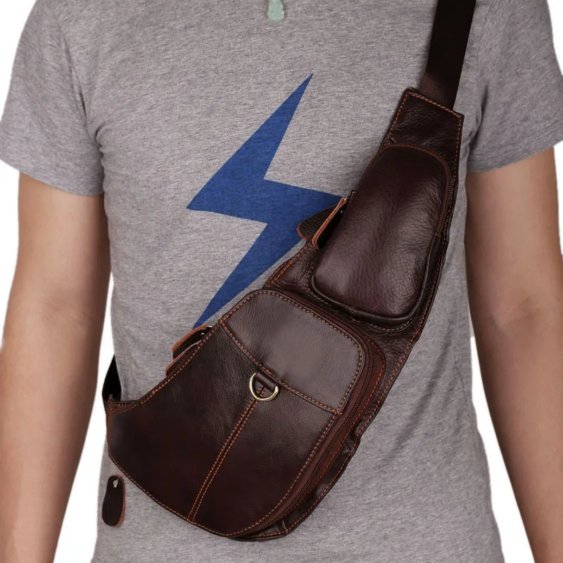 Брендовая мужская сумка из воловьей кожи YIANG новая популярная через плечо